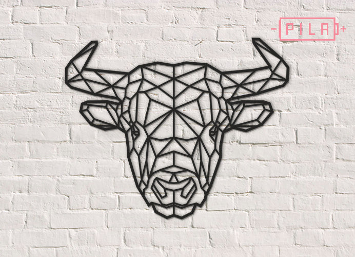 Toro | Figura geométrica | Decoración pared | Hecha en madera