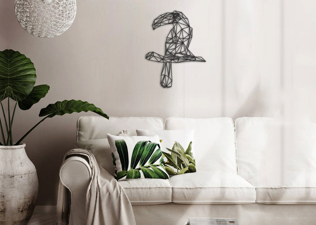 Tucán | Figura geométrica | Decoración pared | Hecha en madera