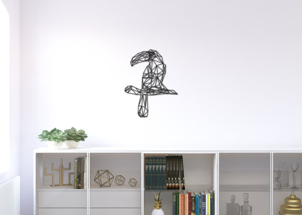 Tucán | Figura geométrica | Decoración pared | Hecha en madera